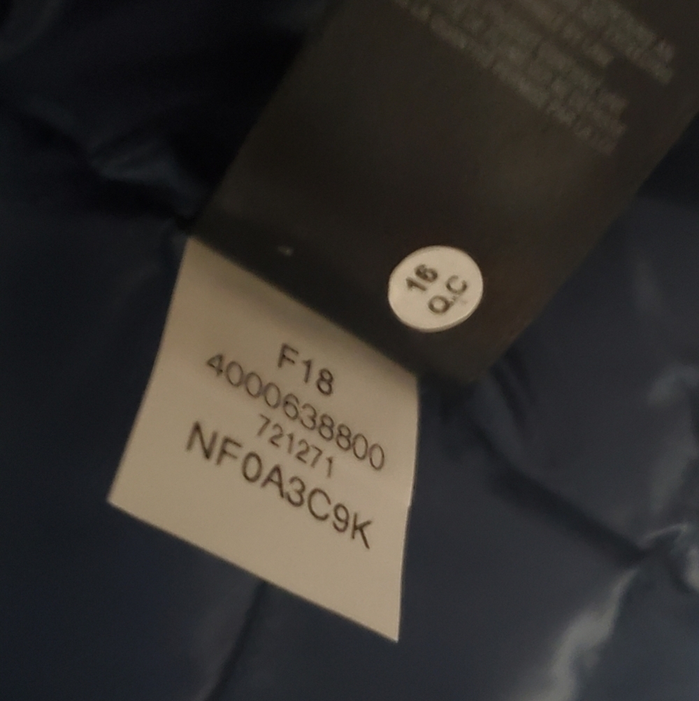 The North Face Flare Down Navy Blue Floral Flower Coupe Slim Fit Goose Vest XS - Picture 15 of 16